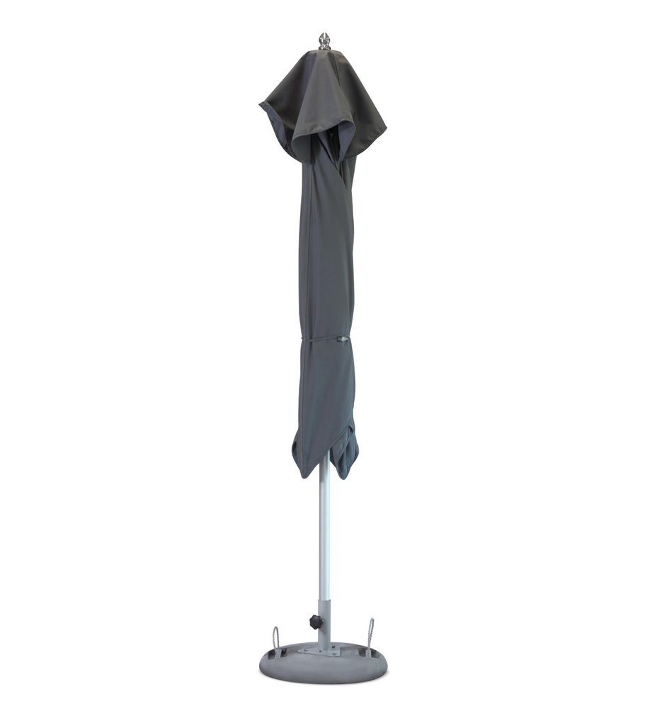 10' Charcoal Polyester Round Tilt Cantilever Patio Umbrella with Stand