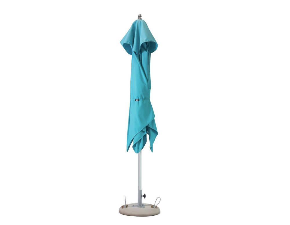 10' Aqua Polyester Round Tilt Cantilever Patio Umbrella with Stand