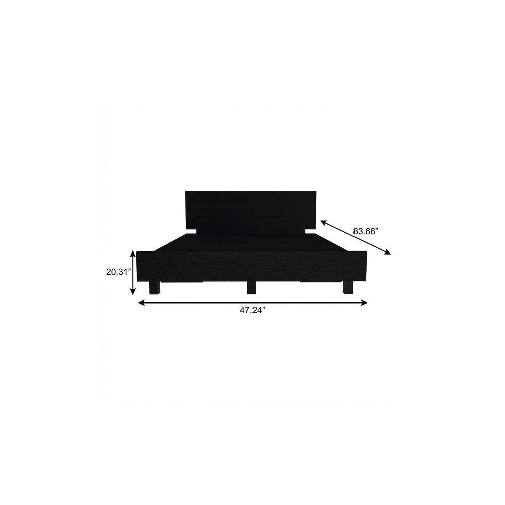 Black Distressed Wood Twin Bed Frame