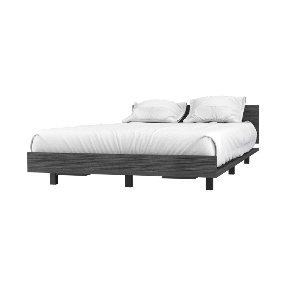 Black Distressed Wood Twin Bed Frame