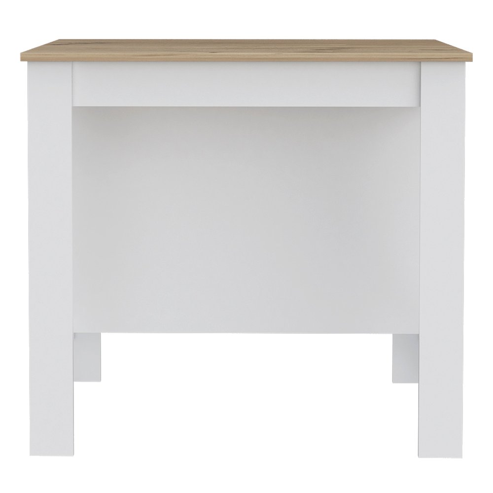 41" Natural and White Wood Kitchen Island Set With Storage