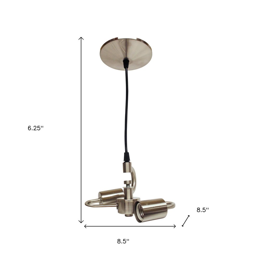 Brass Bulb Two Light Metal Chandelier