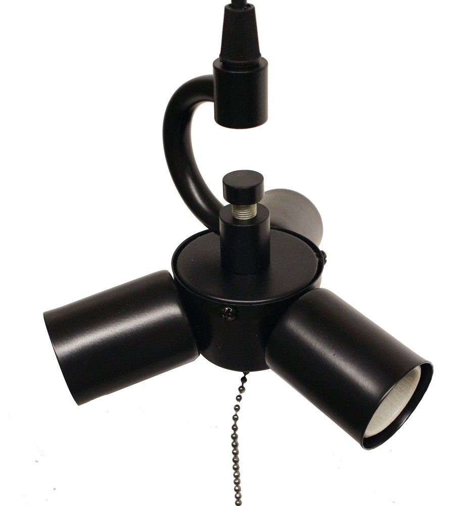 Black Bulb Three Light Metal Chandelier