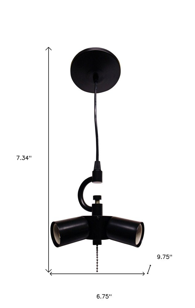 Black Bulb Three Light Metal Chandelier