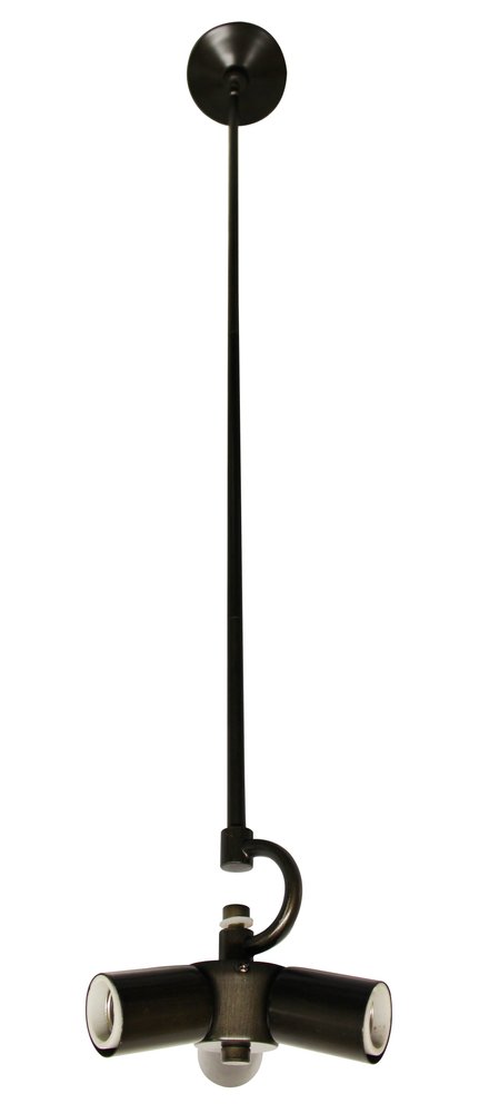 Bronze Bulb Three Light Metal Chandelier