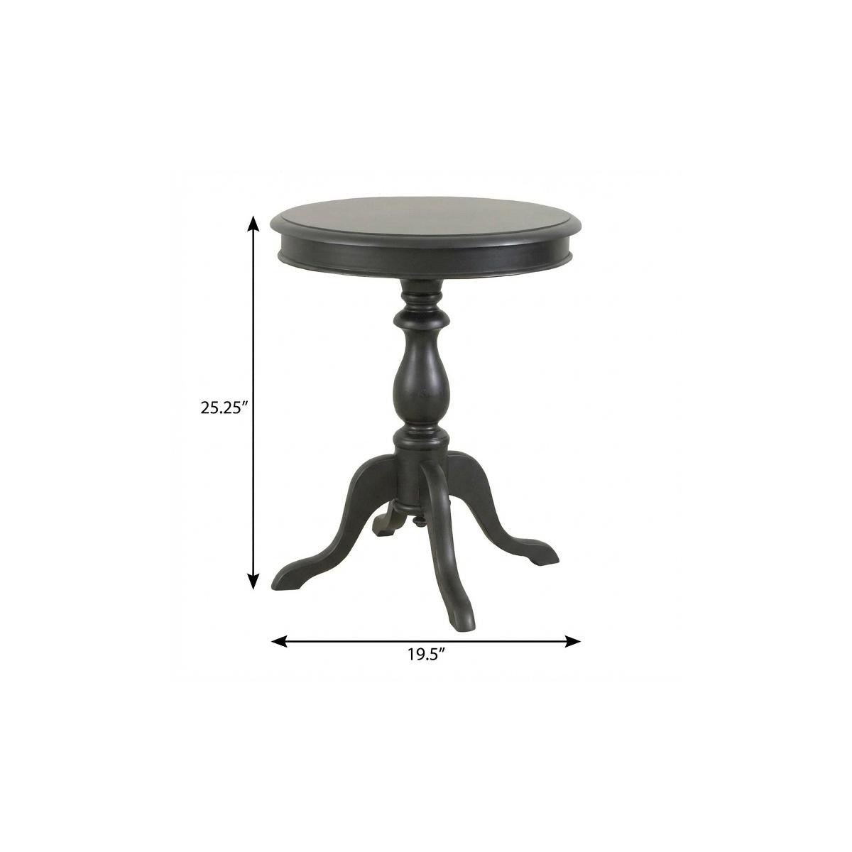 25" Black Manufactured Wood Round End Table