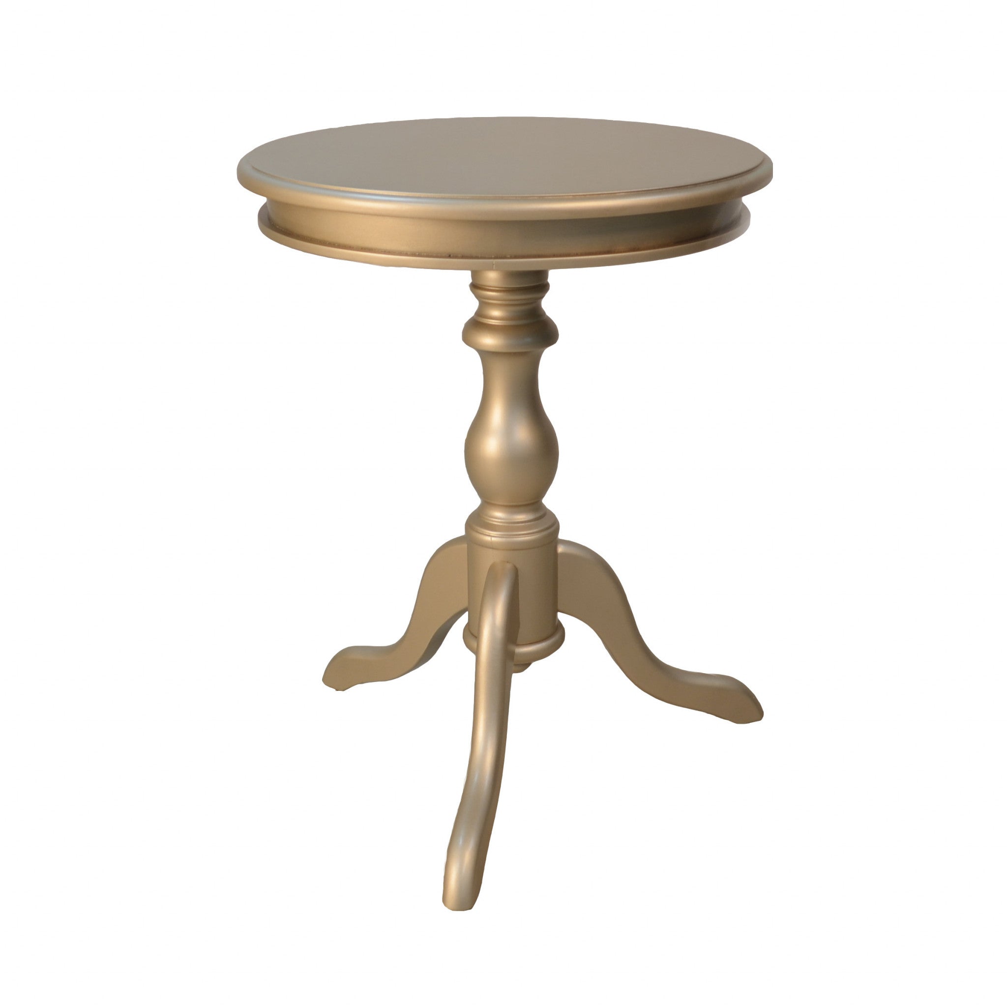 25" Champagne Manufactured Wood Round End Table