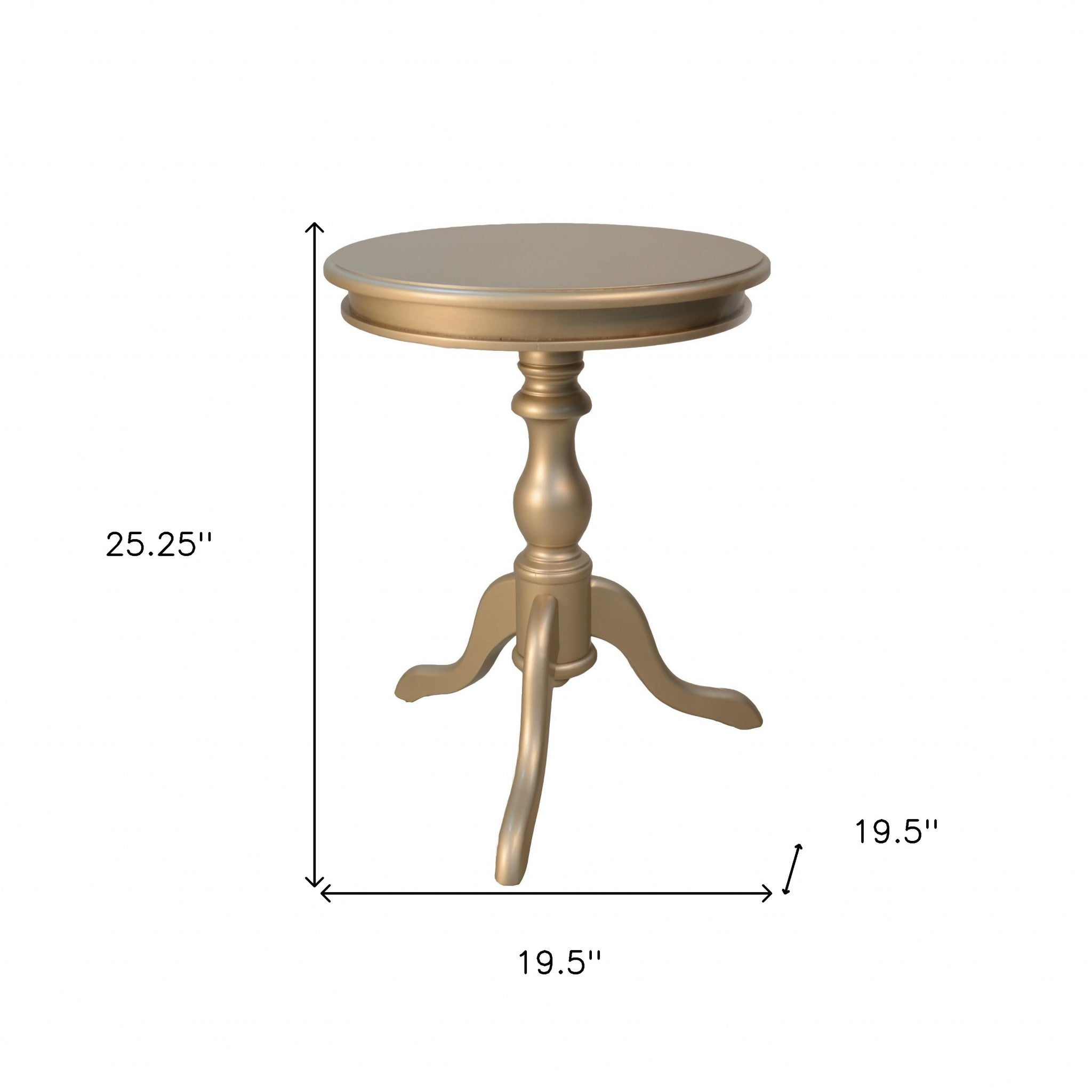 25" Champagne Manufactured Wood Round End Table