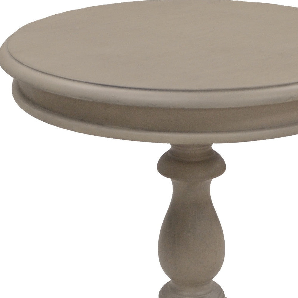 25" Taupe Gray Manufactured Wood Round End Table