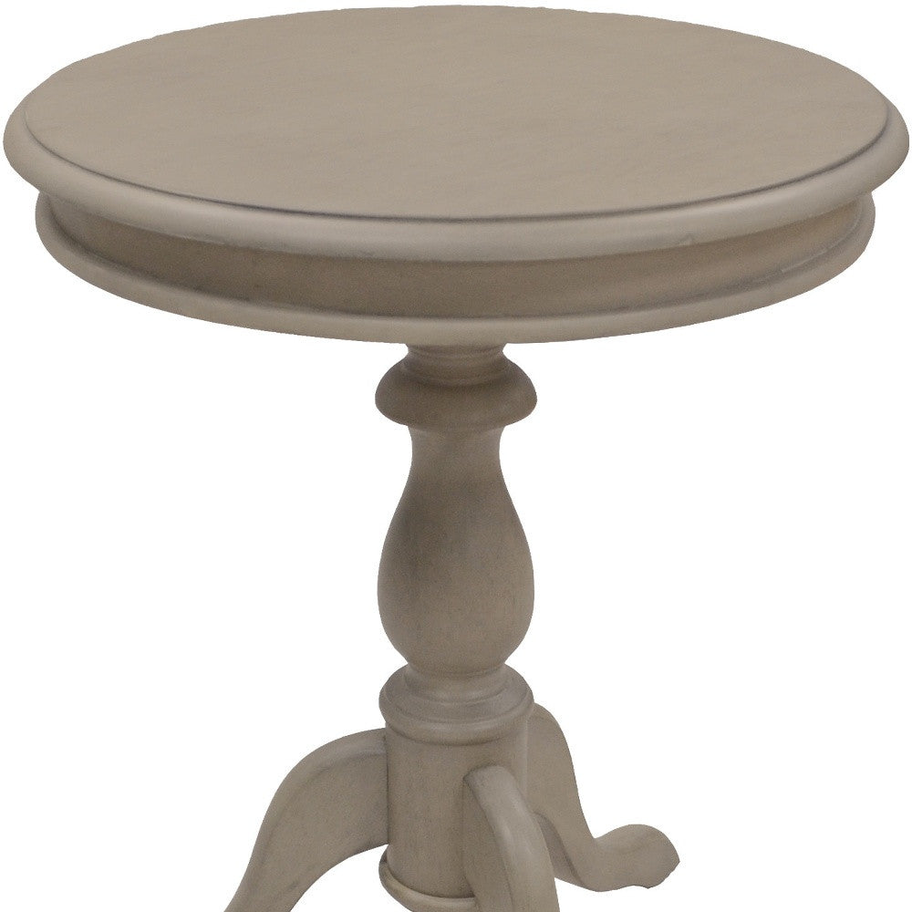 25" Taupe Gray Manufactured Wood Round End Table