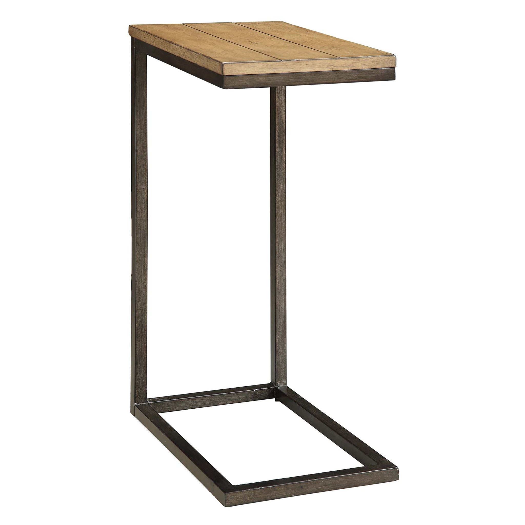 25" Black And Oak Solid Wood Rectangular End Table