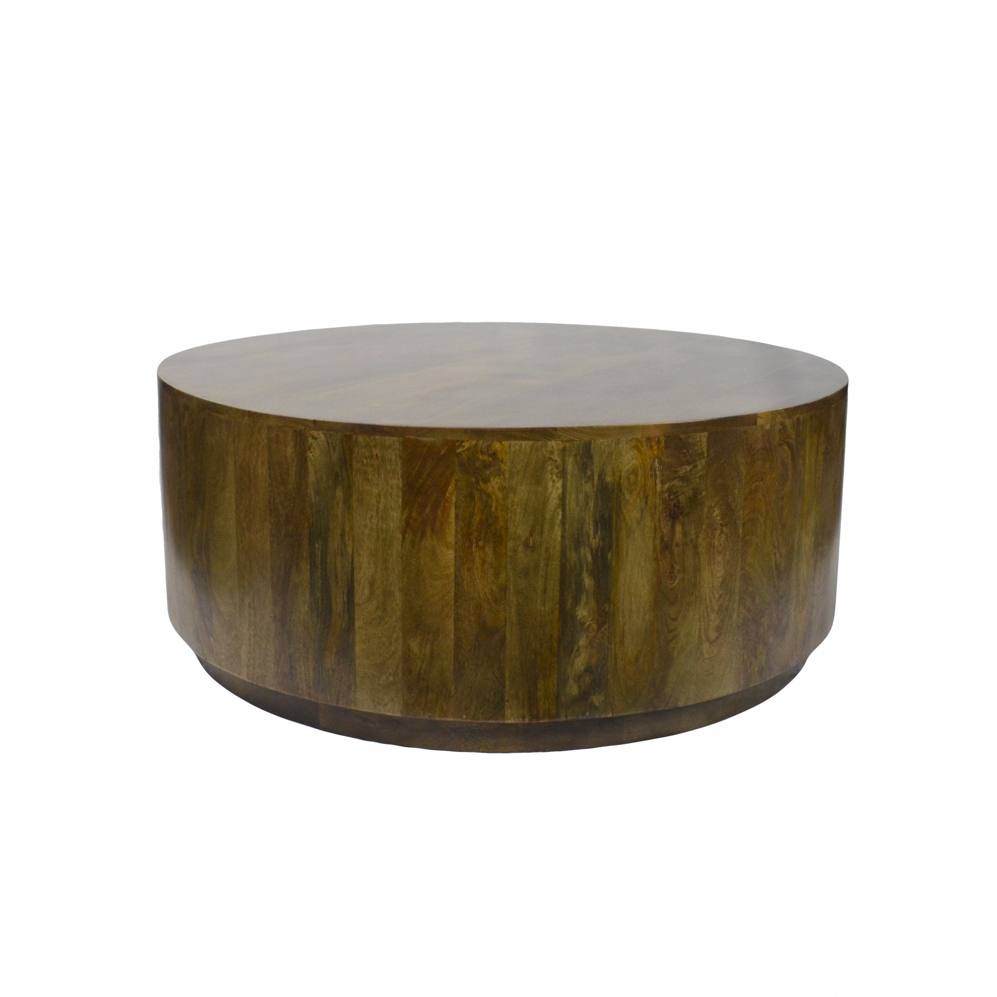 42" Brown Solid Wood Round Coffee Table