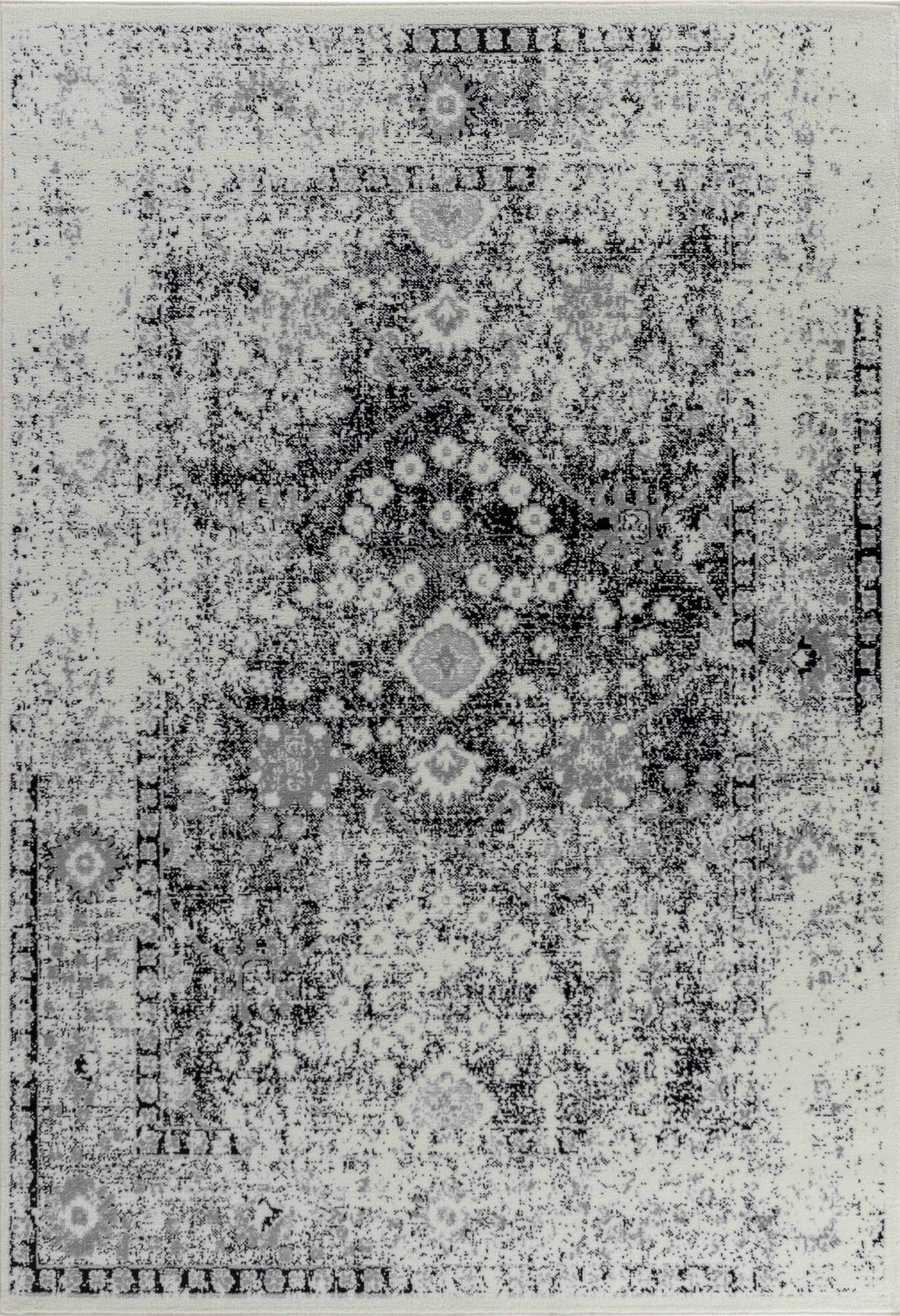 7' X 10' Black Oriental Area Rug