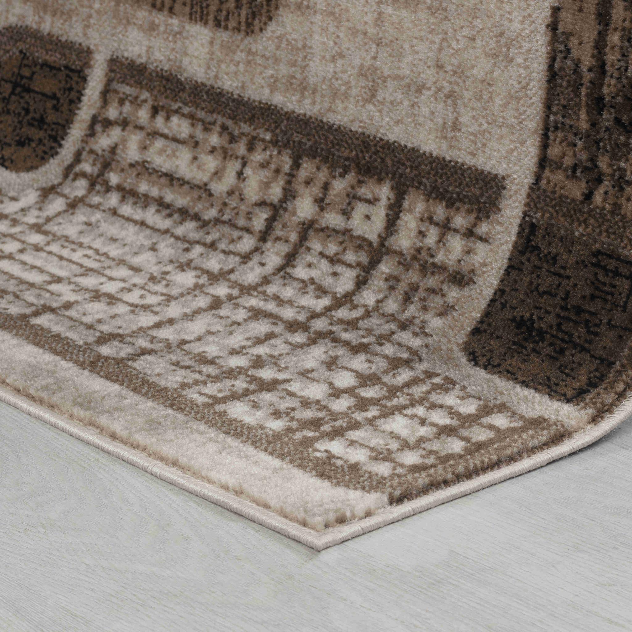 7' X 10' Brown Geometric Area Rug