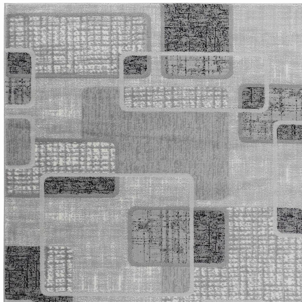 4' X 6' Grey Geometric Area Rug