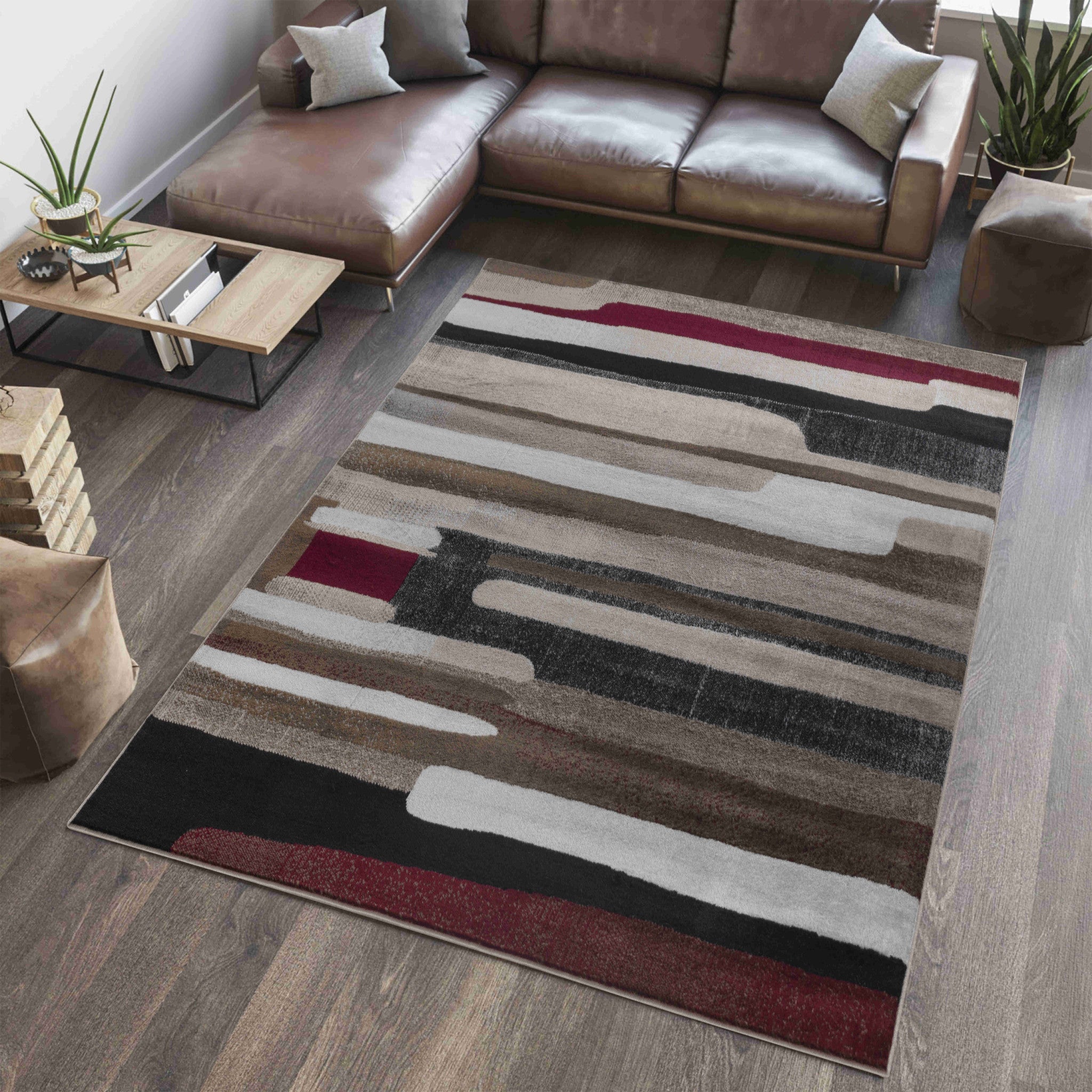 8' X 11' Brown Abstract Area Rug