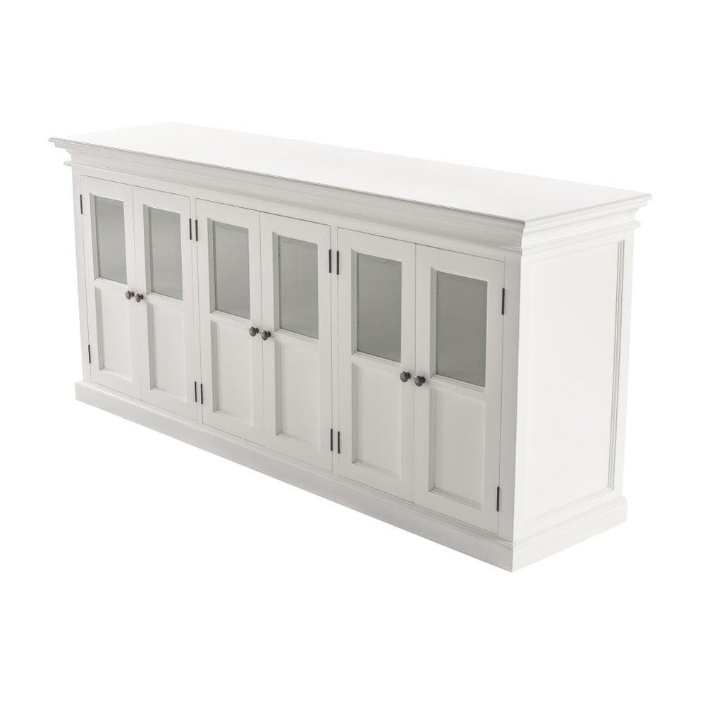 82" White Solid Wood Buffet Table With Six Doors
