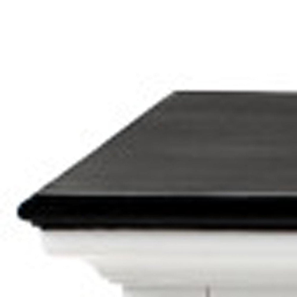 74" Black And White Solid Wood Buffet Table
