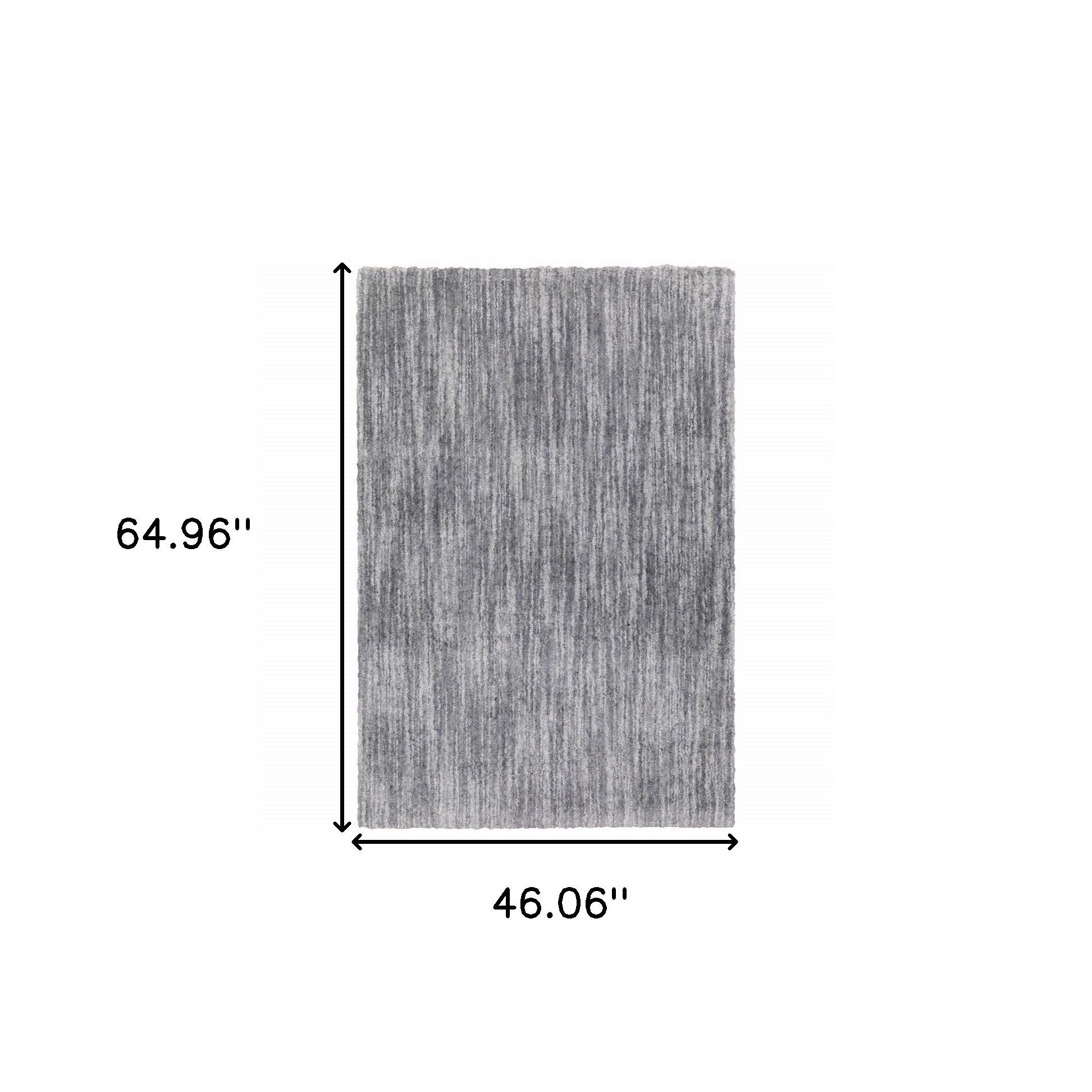 4' X 6' Grey Shag Power Loom Stain Resistant Area Rug