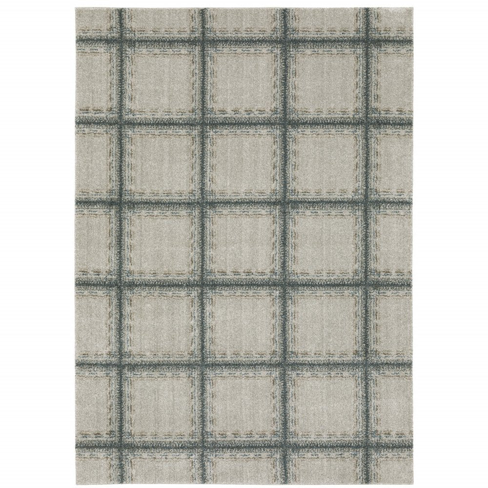 5' X 8' Gray Geometric Power Loom Area Rug