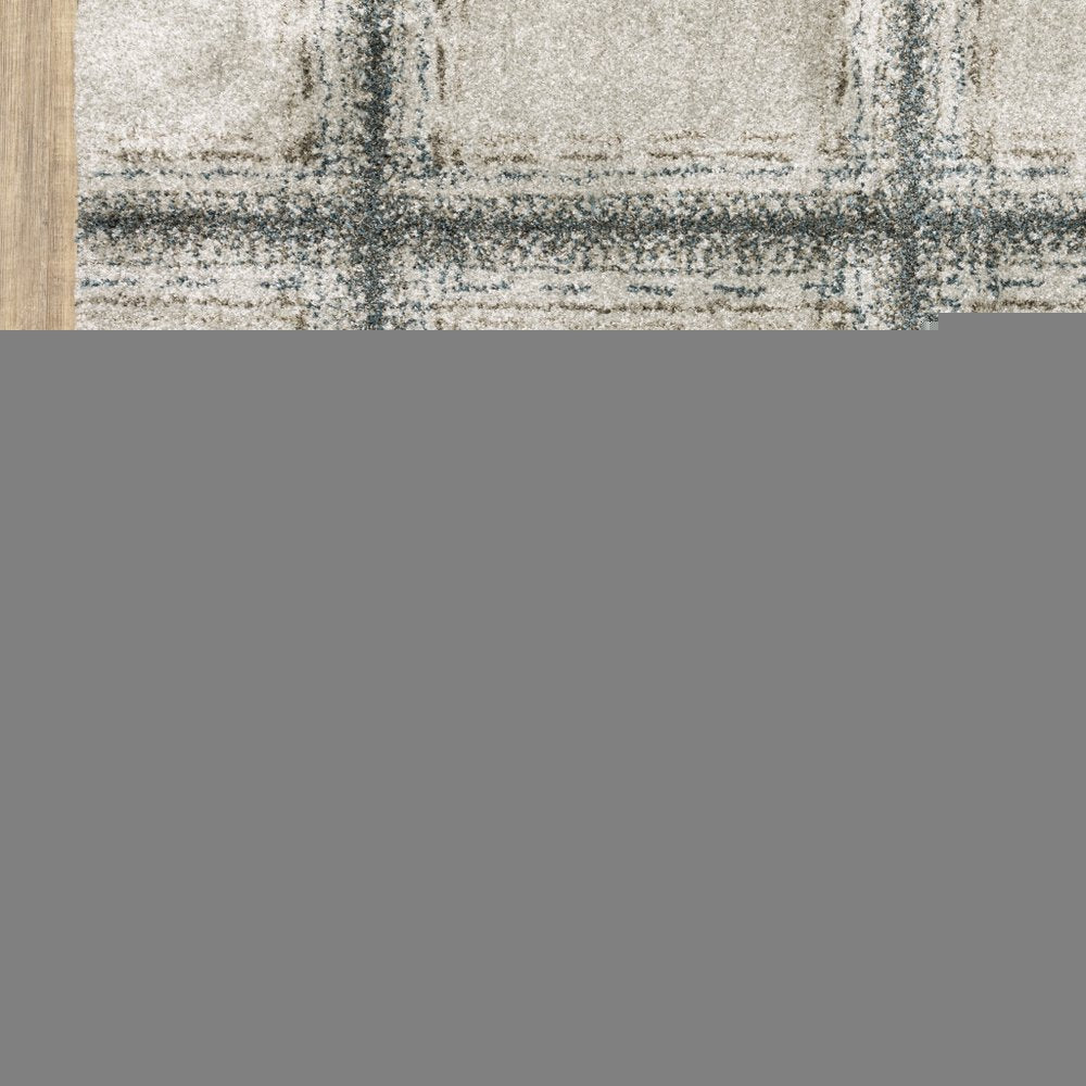 7' X 10' Gray Geometric Power Loom Area Rug