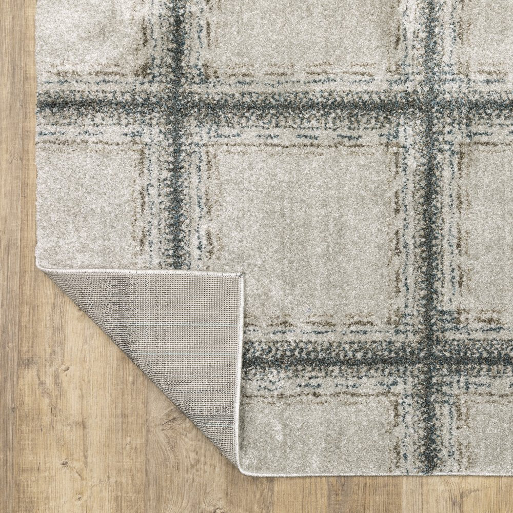 7' X 10' Gray Geometric Power Loom Area Rug