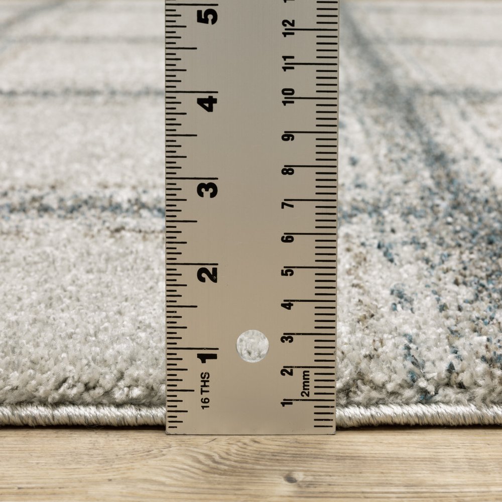 7' X 10' Gray Geometric Power Loom Area Rug