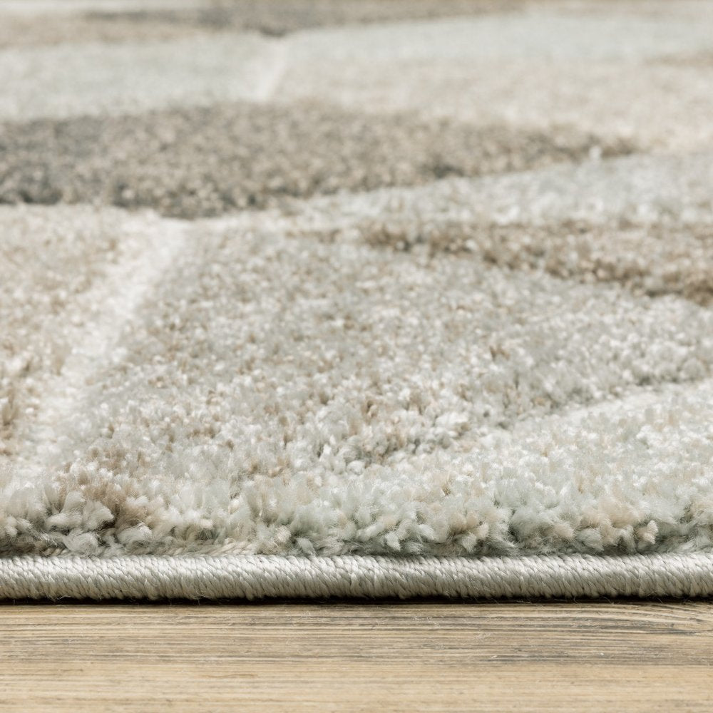 Gray And Ivory Geometric Area Rug