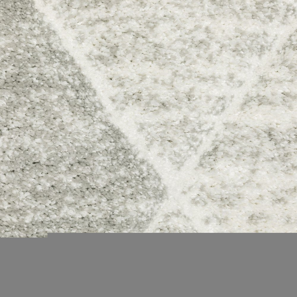 8' X 11' Gray And Ivory Geometric Area Rug