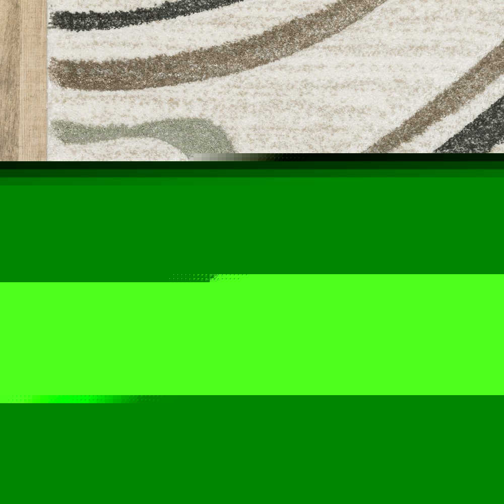 3' X 5' Beige Grey Brown Sage Pale Blue Tan And Charcoal Abstract Power Loom Stain Resistant Area Rug