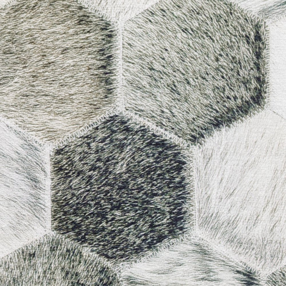 8' X 10' Gray And Charcoal Geometric Area Rug