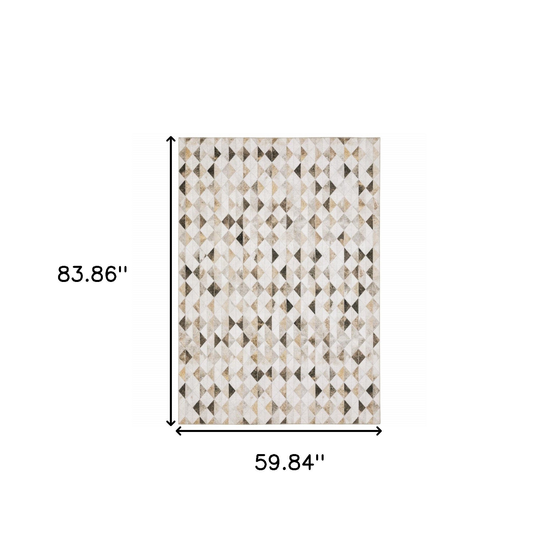 5' X 7' Beige Brown Grey And Ivory Geometric Power Loom Stain Resistant Area Rug