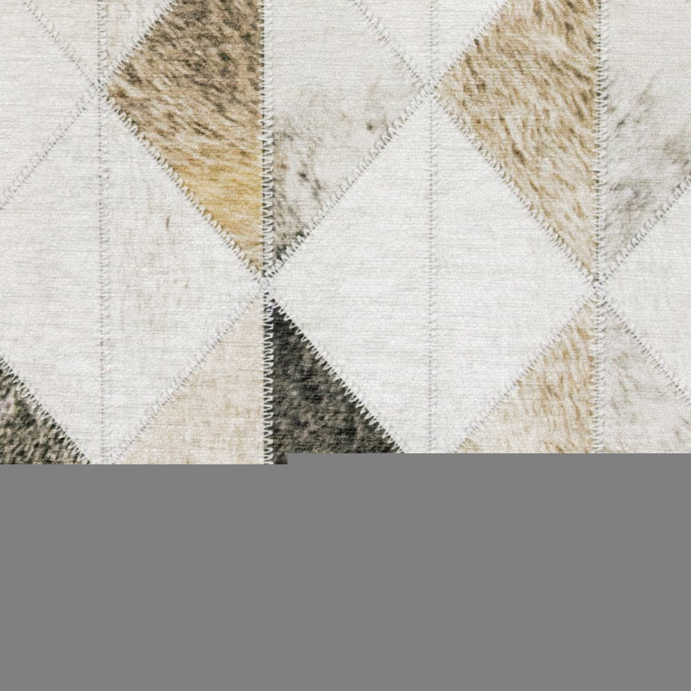 9' X 12' Beige And Gray Geometric Area Rug