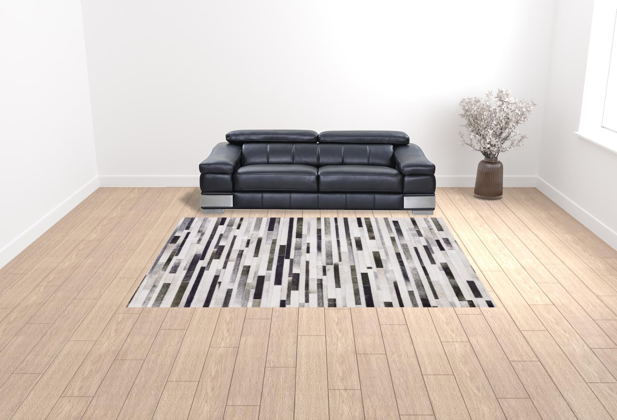 9' X 12' Grey Charcoal And Beige Geometric Power Loom Stain Resistant Area Rug