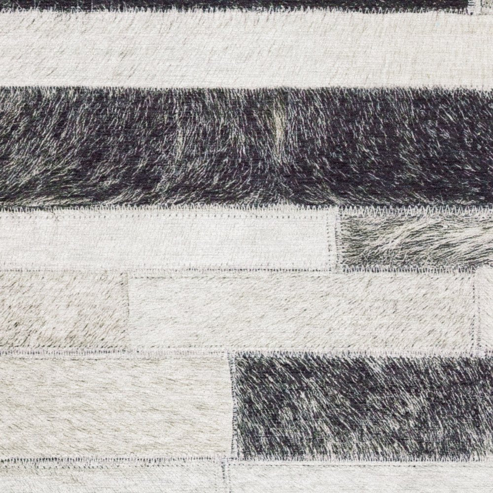 9' X 12' Gray And Charcoal Geometric Area Rug