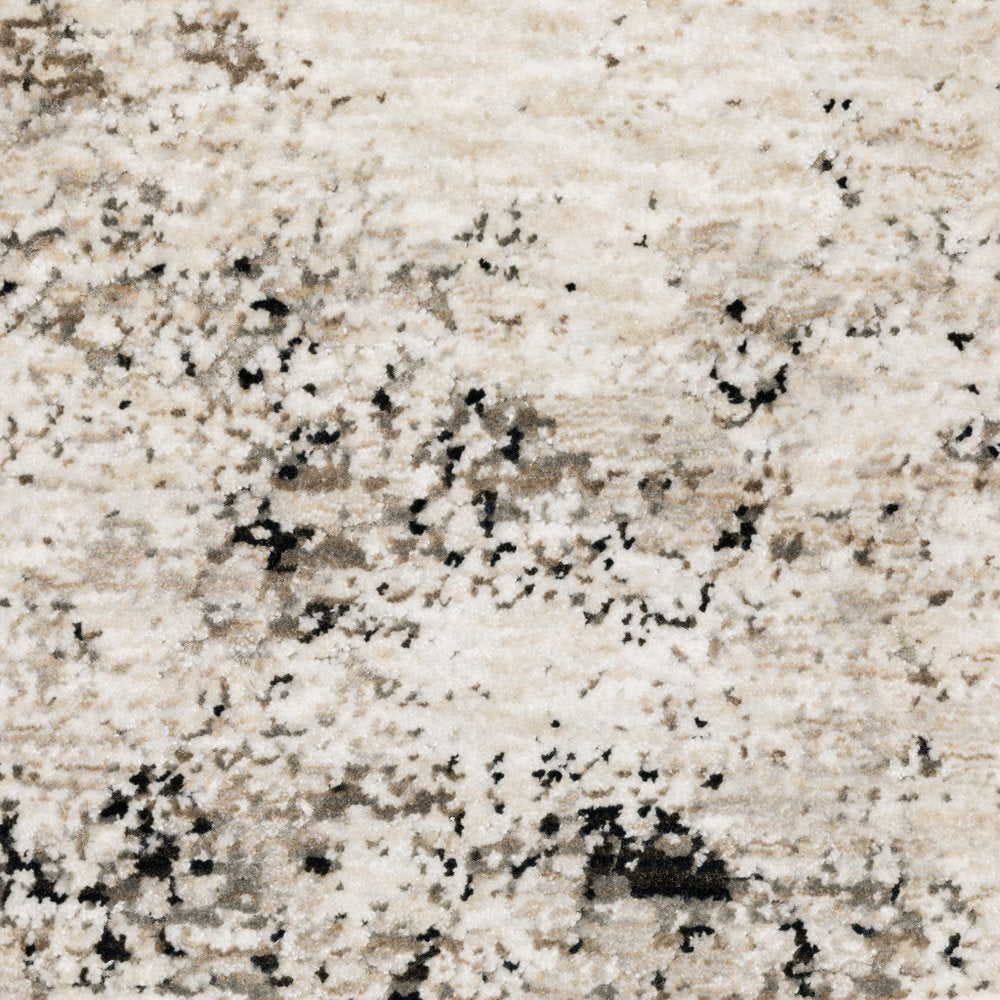 8' X 11' Ivory And Gray Abstract Area Rug