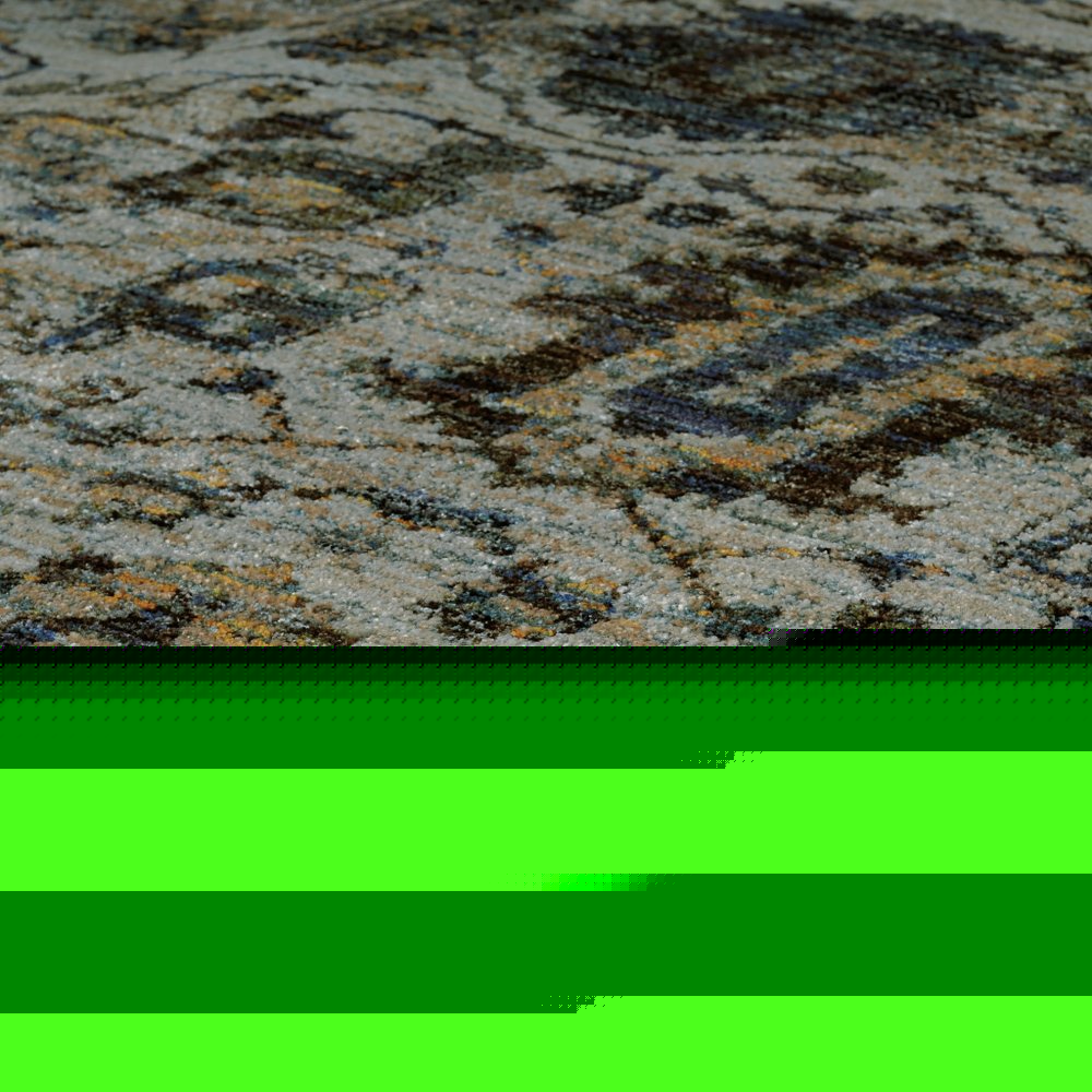 3' X 5' Blue Green Oriental Power Loom Area Rug