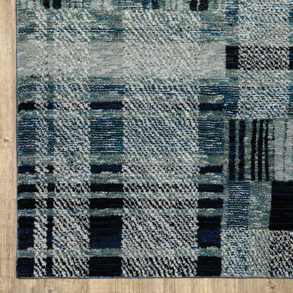 2' X 3' Blue Geometric Power Loom Area Rug