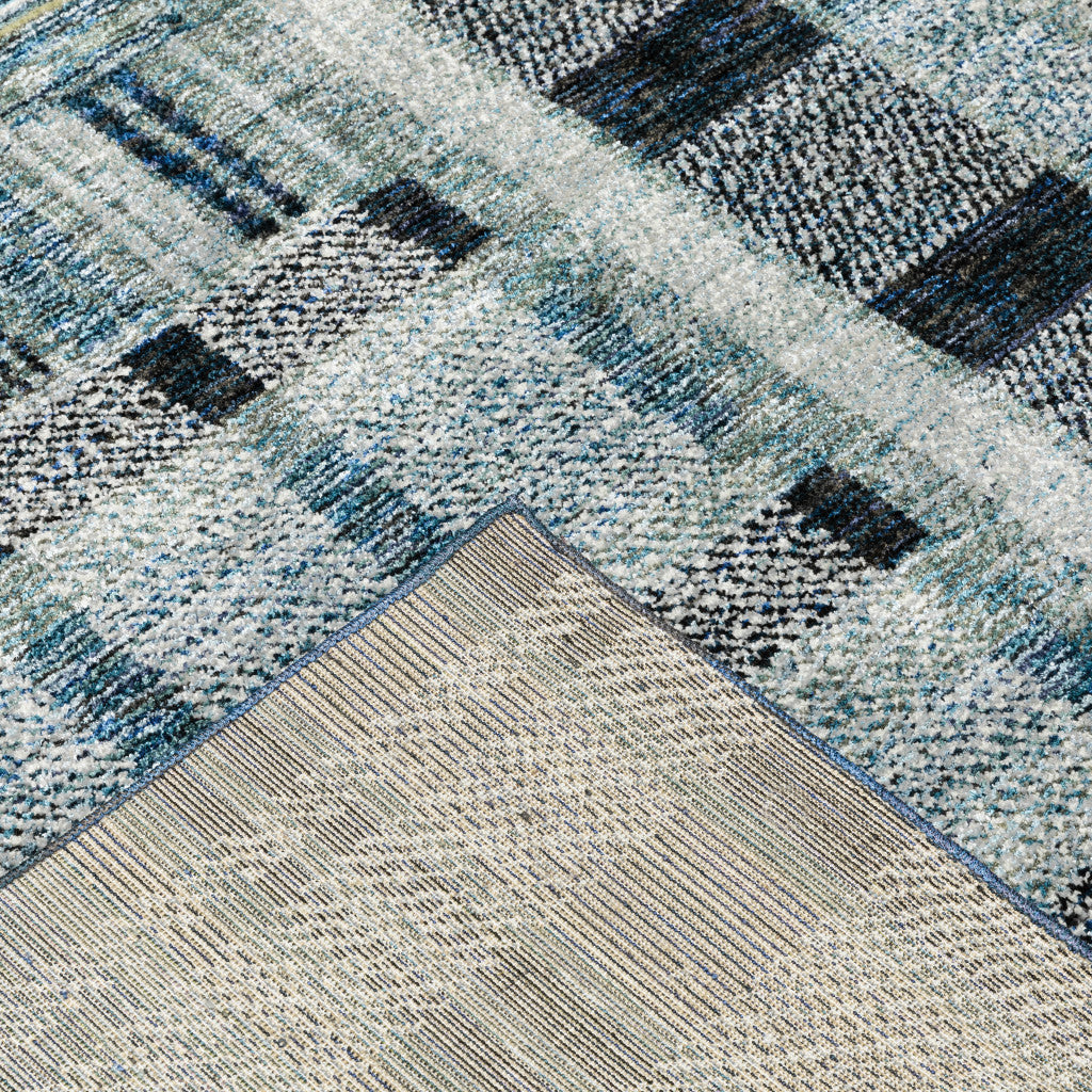 2' X 3' Blue Geometric Power Loom Area Rug