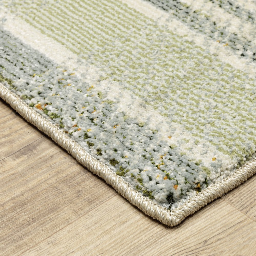 10' X 13' Blue And Green Geometric Area Rug