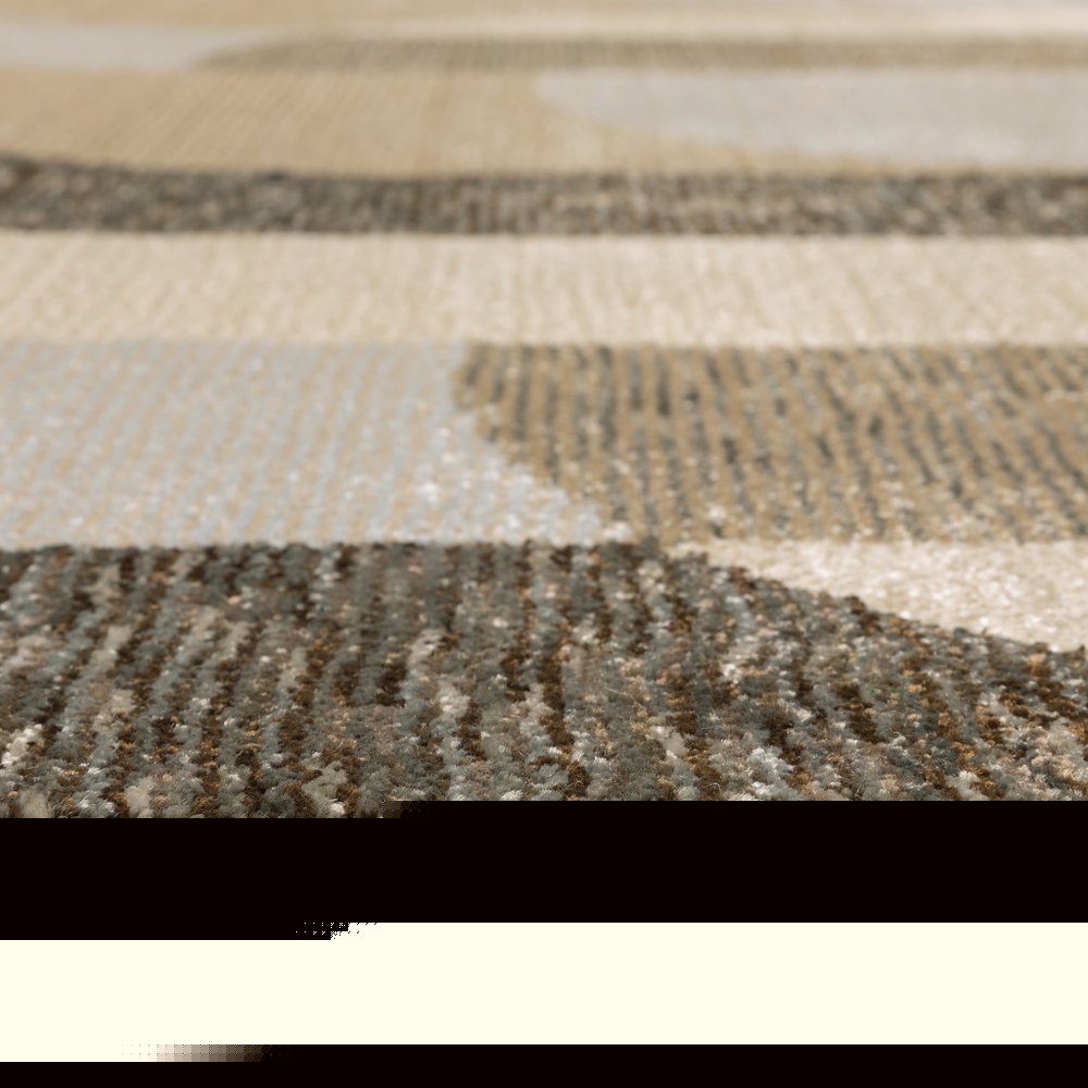 3' X 5' Brown and Ivory Geometric Power Loom Area Rug