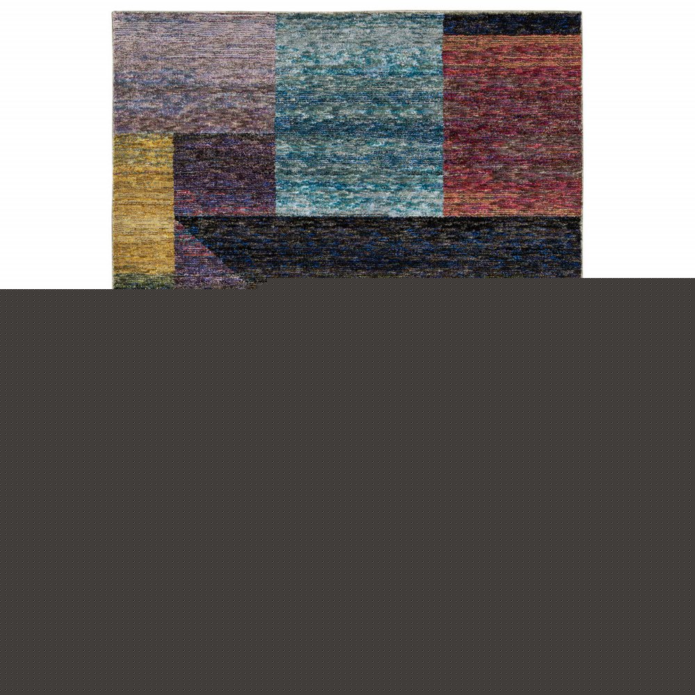 10' X 13' Purple and Red Geometric Power Loom Area Rug