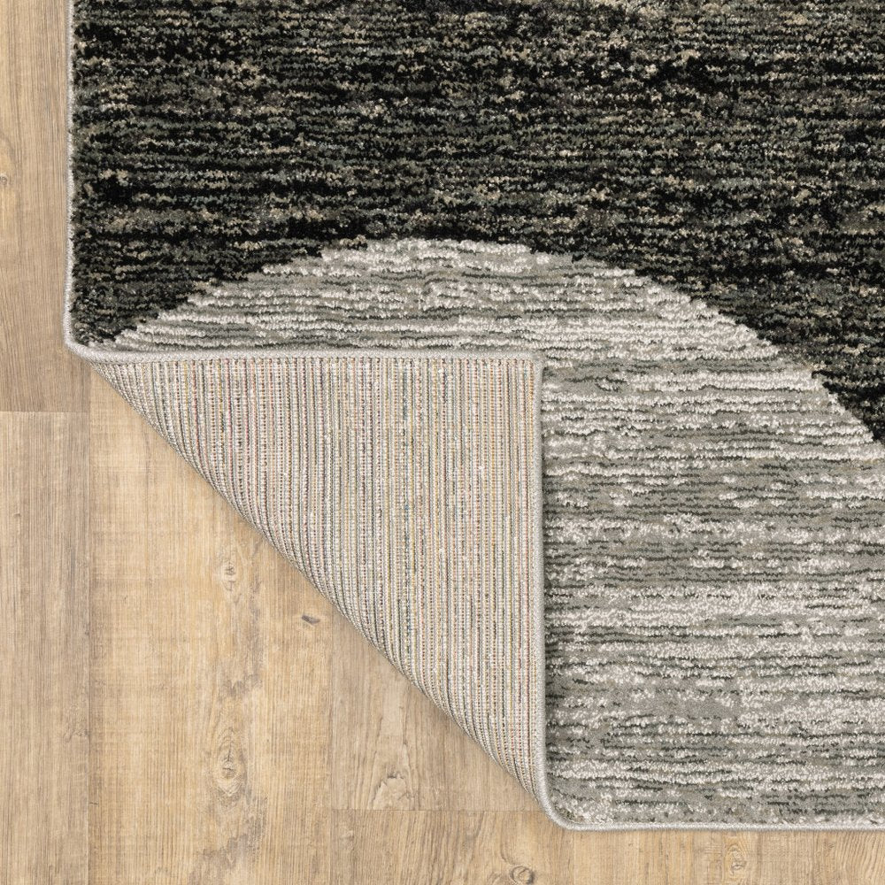 7' X 10' Gray and Ivory Geometric Power Loom Area Rug