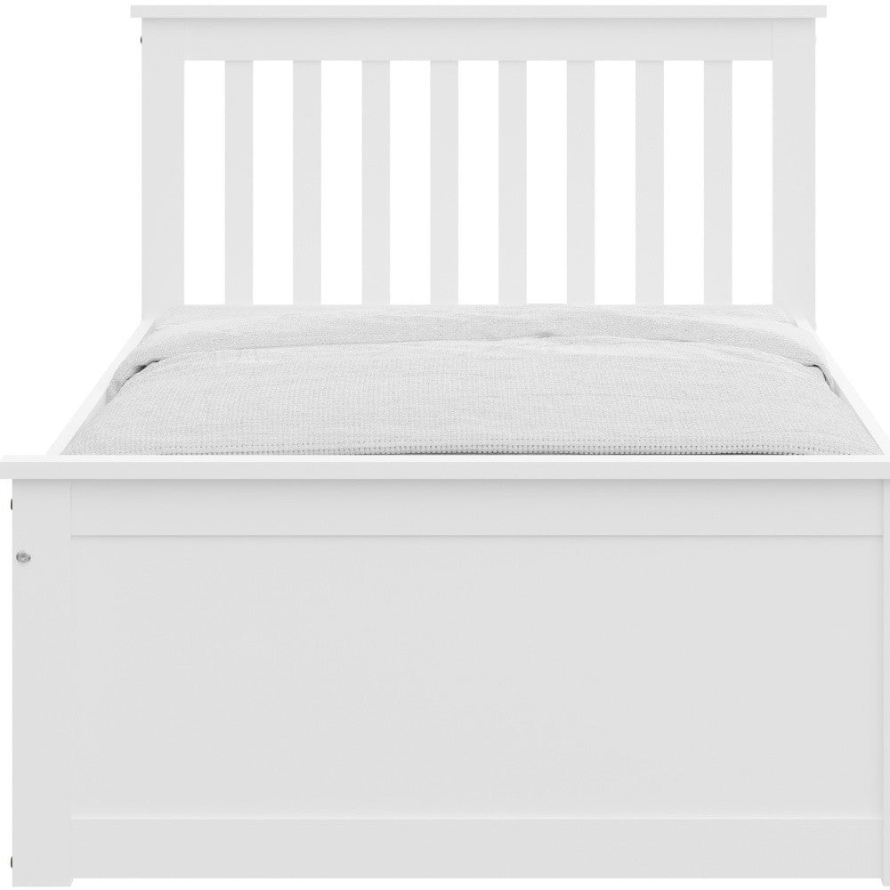 White Solid Wood Twin Bed With Pull Out Trundle