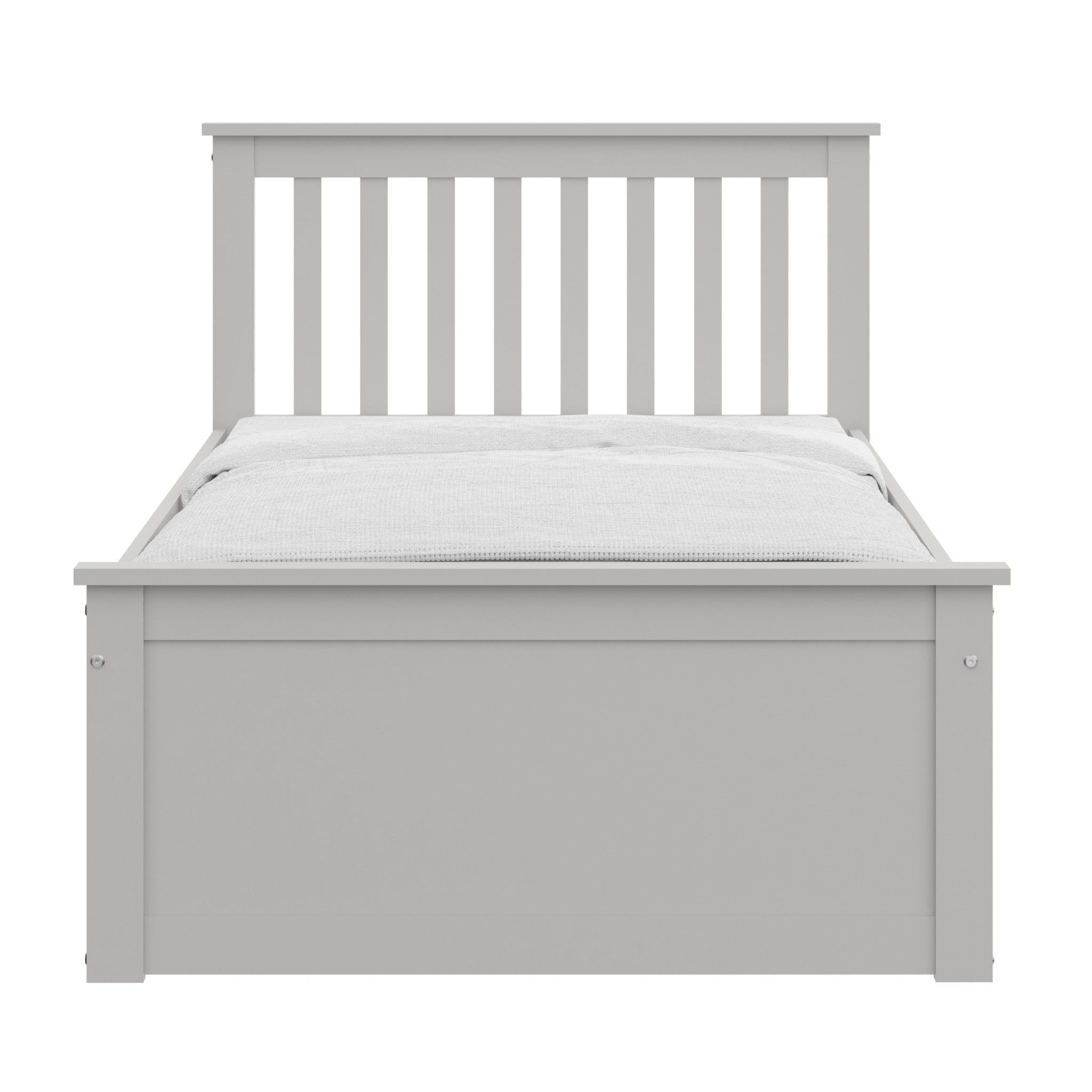 Gray Solid Wood Twin Bed With Pull Out Trundle