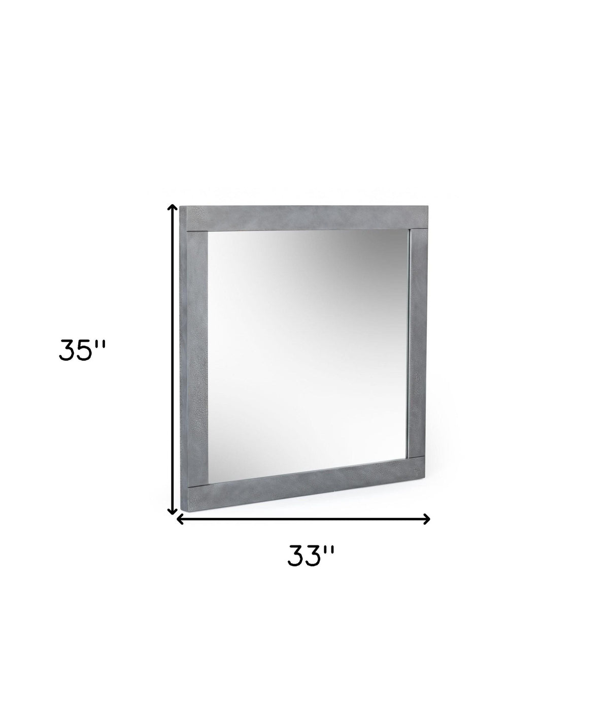 35" Gray Wood Framed Accent Mirror