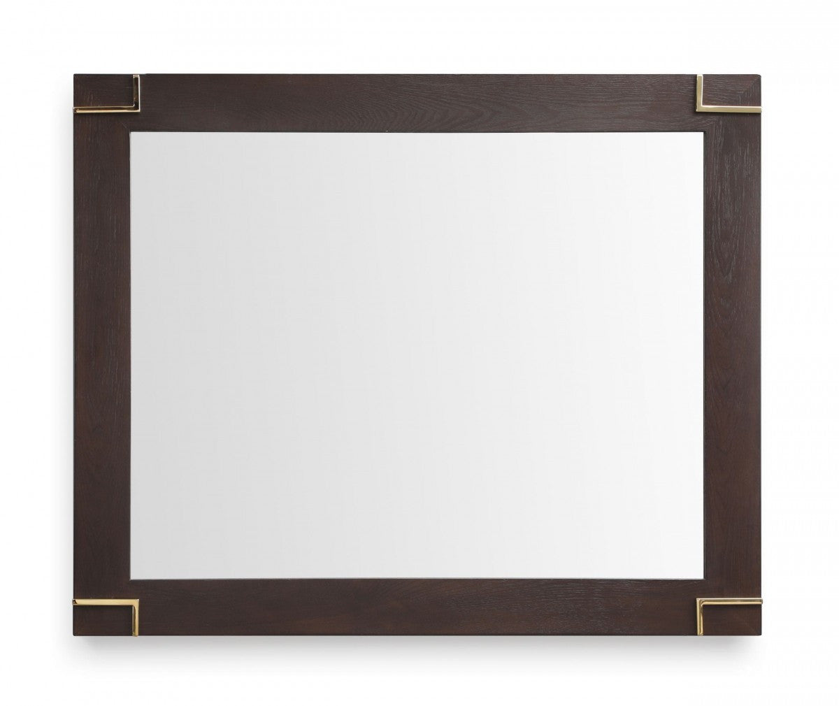 33" Brown and Gold Wood Framed Accent Mirror