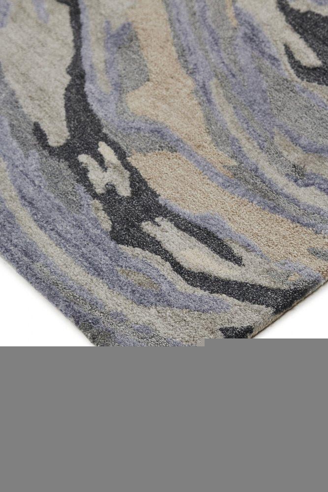4' X 6' Gray and Ivory Abstract Hand Tufted Area Rug