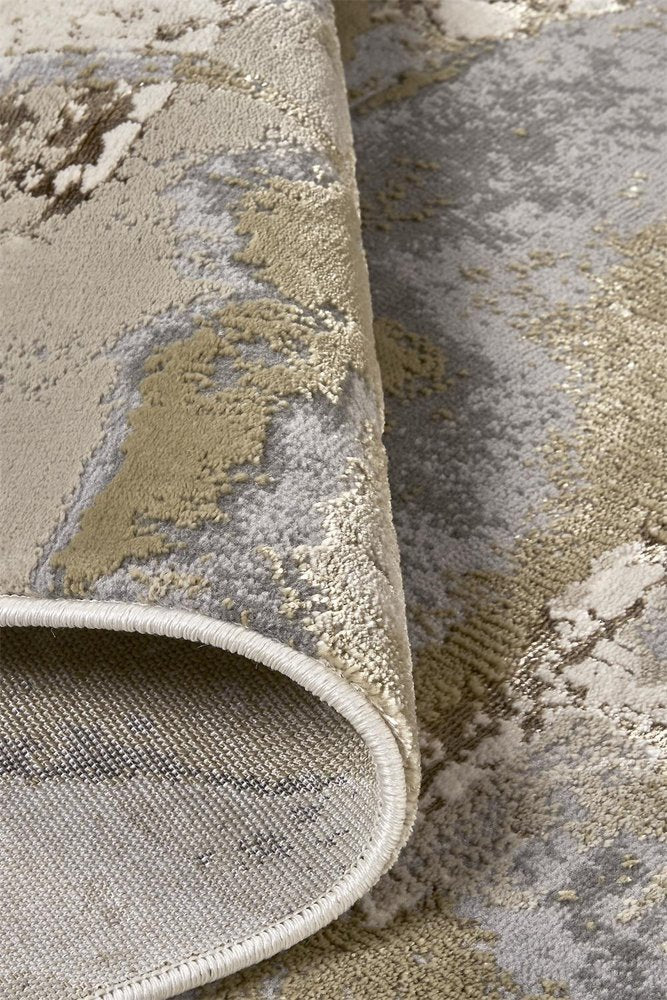 2' X 3' Ivory Brown And Gray Abstract Area Rug