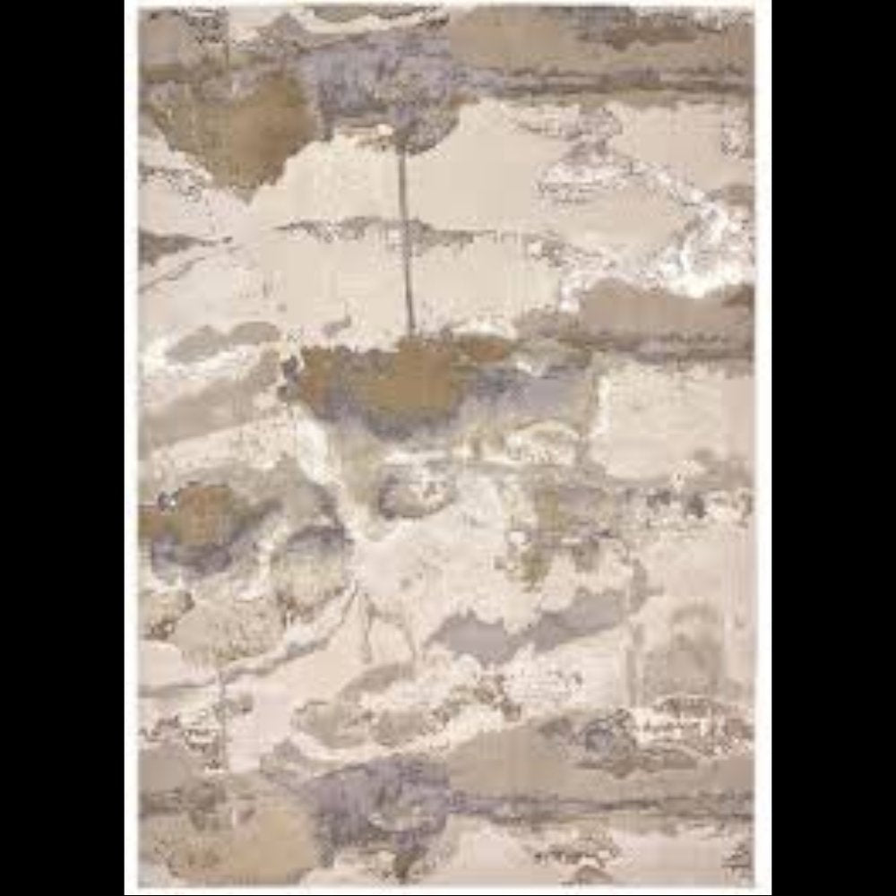 2' X 3' Ivory Brown And Gray Abstract Area Rug